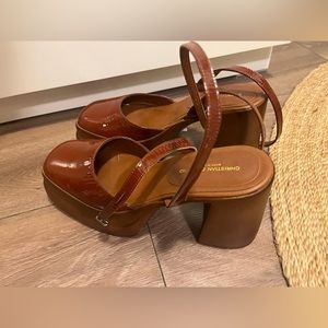 NWT Leather Double Stack Platform Mary Jane Pump